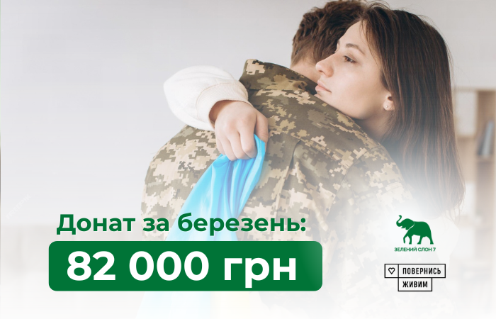 У березні ми перерахували 82 000 гривень на підтримку фонду «Повернись живим».